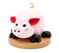 Dekohelden24 Figurine de Cochon en Bois Rose - Environ 12 x 9,5 x 10 cm.