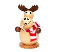 Dekohelden24 Fumoir en Bois avec écharpe en Tricot à Rayures Rouge/Blanc env. 13 cm