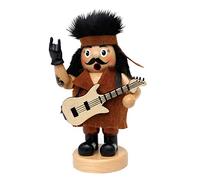 Dekohelden24 Fumoir en Bois en Forme de Rockeur avec Guitare, Couleur Naturelle, env. 10 x 7 x 15 cm, 15 cm