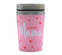 Dekohelden24 Gobelet isotherme/tasse à emporter, tasse à café, tasse isotherme, tasse de voyage, cadeau maman, motif : super maman, dimensions H/ : 13,5 x 8,4 cm, capacité : 240 ml.