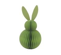 Dekohelden24 Grand nid d'abeille décoratif en papier nid d'abeille - Décoration de Pâques - Lapin en nid d'abeille en papier de soie - Lapin de Pâques en papier/carton vert clair - Magnétique - 11 x