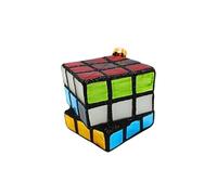 Dekohelden24 Lauschaer Décoration de Noël - Boule de Noël Lauscha - Boule de Sapin de Noël - Décoration en Verre - Cube Magique - Multicolore - en Lauscha - L x l x H 6 x 6 cm