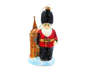 Dekohelden24 Lauschaer Décoration de Noël - Boule de Noël Lauscha en Verre - Boule de Noël - Décoration en Verre - Soldat Anglais en Uniforme - en Lauscha - L x l x H 9 x 6 x 16 cm