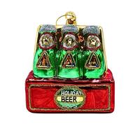 Dekohelden24 Lauschaer Lot de 6 Boules de Noël Lauscha, Boule de Sapin de Noël, décoration en Verre, Suspension en Verre, Multicolore, en Lauscha, L x l x H 8 x 4 x 10 cm