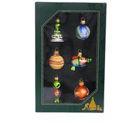Dekohelden24 Lauschaer Lot de 6 boules de Noël Lauscha en verre, décorations de sapin de Noël extraterrestres - Décoration d'arbre à remplir pour calendrier de l'Avent - Taille : 3,5 cm par ornement