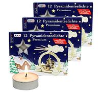 Dekohelden24 Lot DE 12 Bougies Chauffe-Plat Pyramides spécialement Conçues pour Pyramide, 36er Set
