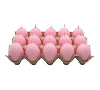 Dekohelden24 Lot de 15 Bougies en Cire pour œufs de Pâques, en Forme d'œuf de Pâques, Rose Pastel, Contenu de la Livraison : 15 Bougies d'œuf, Taille H/Ø 6 x 4,5 cm, Paquet