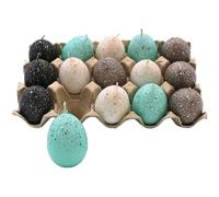 Dekohelden24 Lot de 15 bougies œufs de Pâques - Bougies de Pâques - Couleurs pastel turquoise - Dimensions H x Ø 6,5 x 4 cm
