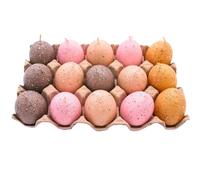Dekohelden24 Lot de 15 bougies œufs de Pâques - Couleurs pastel - Rose - Diamètre : 6,5 x 4 cm