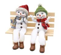 Dekohelden24 Lot de 2 Bonnets et écharpes pour Enfant - Rouge/Vert - 8 x 5 x 17 cm - Pieds en Tissu - 17 cm