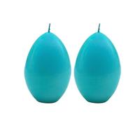 Dekohelden24 Lot de 2 Bougies décoratives XL en Forme d'œuf de Pâques de qualité supérieure - Bleu Clair - Contenu : 2 Bougies en Forme d'œuf - Dimensions (L x l x H) : 6 x 6 x 9 cm, 9 cm