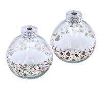 Dekohelden24 Lot de 2 Boules de Noël en Verre Transparent avec Paille - avec décoration de Noël - Dimensions (L x l x H) : 10 x 10 x 20 cm - Capacité : 220 ML