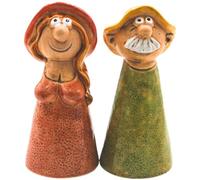 Dekohelden24 Lot de 2 piquets de clôture en céramique pour Homme et Femme - Dimensions de Chaque Figurine (L x l x H) : Environ 9 x 9 x 20 cm, 20 cm