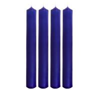 Lot de 4 bougies de table, bougies de chandelier, bougies de table, bleues, dimensions : H x Ø env. 17 x 2 cm