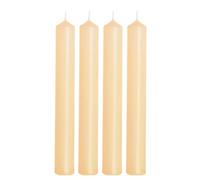 Lot de 4 bougies de table, bougies de chandelier, bougies de table, couleur crème, dimensions : H x Ø env. 17 x 2 cm