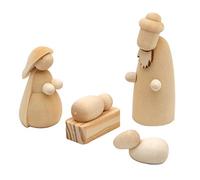 Dekohelden24 Lot de 4 Figurines en Bois tournées à la Main - Dimensions (L x l x H) : 2 x 2 x 5,5 cm.