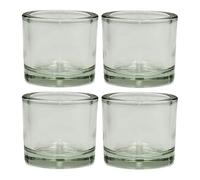 Lot de 4 photophores en Verre Transparent - Simples et élégants - Dimensions : H x Ø Environ 5,5 x 6 cm