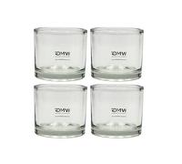 Dekohelden24 Lot de 4 photophores en Verre Transparent - Simples et élégants - Dimensions : H x Ø Environ 8 x 9 cm