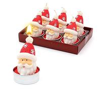 Dekohelden24 Lot de 6 bougies chauffe-plat Nicolas - Dimensions de chaque bougie chauffe-plat : 4 x 4 x 6 cm - 6 cm