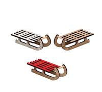 Dekohelden24 Lot de 6 Père Noël traîneau, décoration, mesures: 8 x 4 x 3 cm.