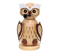 Dekohelden24 Magnifique Figurine d'encens en Bois - Chouette - Naturel - Dimensions : 8 x 8 x 15 cm - 15 cm