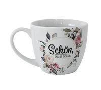 Dekohelden24 Maxi - Mug/Tasse en Porcelaine Motif : Schön, DASS ES Dich gibt Taille H/Ø: 9,2 x 10,5 cm, Capacité 400 ML, Passe au Lave-Vaisselle
