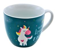 Dekohelden24 Maxi Tasse à café/Tasse en Porcelaine, Taille XXL, Motif : Licorne, Bonne Humeur pour toi, Taille H x Ø : 9,2 x 10,5 cm, capacité 400 ML, Passe au Lave-Vaisselle