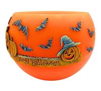 Dekohelden24 Mega bougie XXXL comme lampion, décoration d'Halloween, citrouille d'extérieur comme bougie, photophore rond pour l'automne - Dimensions (L x l x H) : environ 25 x 25 x 20 cm.