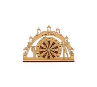 Dekohelden24 Mini arche en bois - Cadeau de joueur de fléchettes - Flottant en bois - Pour les amateurs de fléchettes - Arc flottant laser sans éclairage - Motif fléchettes - L/l/H 9 x 1 x 6 cm