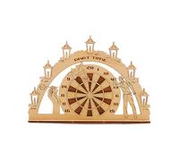 Dekohelden24 Mini arche en bois - Cadeau de joueur de fléchettes - Flottant en bois - Pour les amateurs de fléchettes - Arc flottant laser sans éclairage - Motif : fléchettes - L/l/H 15 x 2 x 10 cm