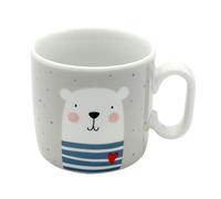 Dekohelden24 Mug avec anse et ours, 940332 - Pour enfant - En porcelaine - Diamètre : env. 6,8 x 7,4 cm - Capacité : 150 ml