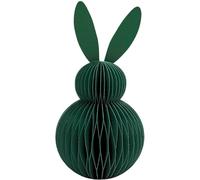 Dekohelden24 nid d'abeille décoratif XXL, nid d'abeille, papier - Décoration de Pâques, lapin en nid d'abeille en papier de soie, lapin de Pâques en papier/carton vert foncé, magnétique, contenu de la