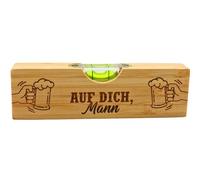 Dekohelden24 Niveau à Bulle avec décapsuleur intégré - Cadeau pour Homme, Motif : Auf Dich Mann - L/l/H env. 15 x 4,5 x 2 cm