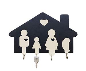 Dekohelden24 Porte-clés en Bois Noir et Blanc 15