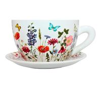 Dekohelden24 Pot de Fleurs, bac à Plantes, bac à Plantes, Cache-Pot en céramique Multicolore L/l/H 28 x 24 x 14 cm