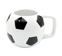 Dekohelden24 Tasse à café en céramique en forme de football - Dimensions : environ H x Ø : 10 x 7 cm - Capacité : 400 ml - Blanc/noir