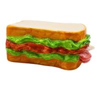 Dekohelden24 Tirelire en céramique en forme de sandwich - Pain blanc - Boîte d'économie - Dimensions (L x l x H) : environ 12 x 6 x 15 cm