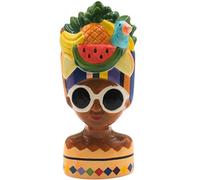 Dekohelden24 Vase décoratif en céramique pour Femme avec Lunettes de Soleil et Fruits Multicolore 10 x 10 x 20 cm