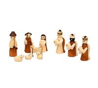 Dekohelden24 VSGWK89 Lot de 10 Figurines de crèche en Bois Naturel/Marron 1,7 x 2,8 x 5 cm