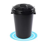 Dekohome Poubelle 100 l de capacité avec couvercle. Fabriquée en plastique résistant, idéale pour le stockage des ordures pour la maison, le bureau ou l'industrie - Noir