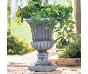 Dekoleidenschaft Amphore Antiqua Pot de fleurs de jardin, aspect pierre antique, 51 cm de haut, pot de fleurs d'extérieur pour l'extérieur