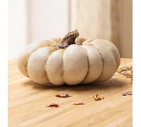 Dekoleidenschaft Citrouille artificielle géante en polyrésine blanc antique, Ø 32 cm, décoration d'automne, décoration d'Halloween, citrouille décorative, figurine d'Halloween