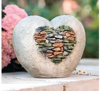 Dekoleidenschaft Cœur décoratif - Pierres de mosaïque en oxyde de magnésium - 23 cm de haut - Décoration de cœur - Pour balcon et jardin - Pour l'extérieur
