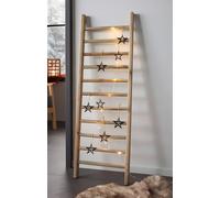 Dekoleidenschaft Échelle décorative « maison de campagne » en bois, 98 cm de haut, porte-serviettes, tuteur pour plantes grimpantes, décoration de jardin, échelle en bois, aide à l'escalade