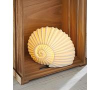 Dekoleidenschaft Figurine décorative coquillage en porcelaine, blanc, avec éclairage LED, décoration maritime, figurine en porcelaine, lampe décorative