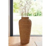 Dekoleidenschaft grand vase décoratif en jonc de mer vase de sol 70 cm de haut, vase à fleurs, vase pour fleurs séchées, herbes, branches