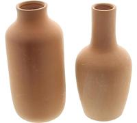 Dekoleidenschaft Lot de 2 vases en terre cuite, en forme de bouteille, vases décoratifs pour fleurs séchées