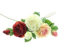 Dekoleidenschaft Lot de 3 roses artificielles de 69 cm - Effet véritable toucher réel - Roses artificielles avec tige, fleurs et bourgeons - Rose éternelle