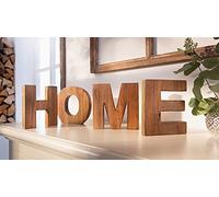 Dekoleidenschaft Lot de 4 lettres décoratives Home en bois, 15 cm de haut, lettres en bois, décoration de table, lettrage en bois