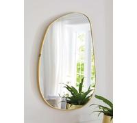 Dekoleidenschaft Miroir Mural Doré 40 x 60 cm - Décoratif Asymétrique pour Salle de Bain, Couloir Suspendu et Garde-robe